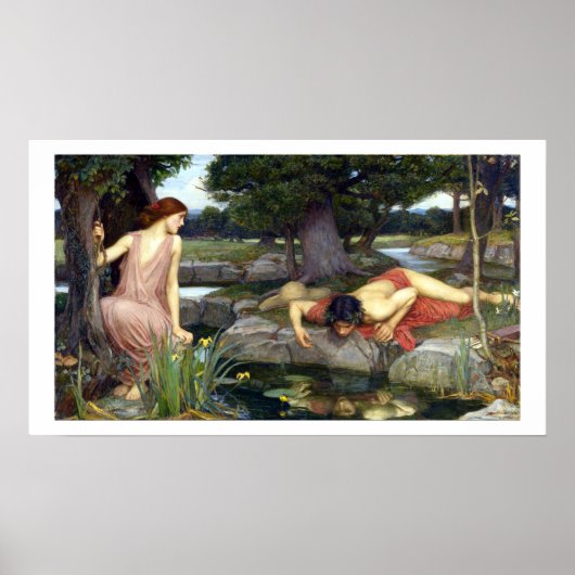 John William Waterhouse Echo en Narcissus Poster (Voorkant)