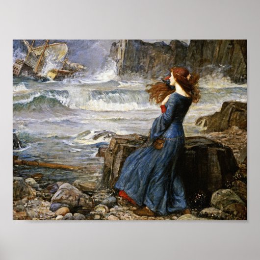 John William Waterhouse - Miranda - The Tempest Poster (Voorkant)