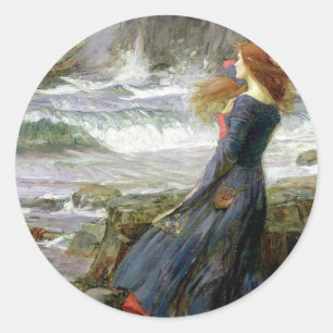 John William Waterhouse Miranda The Tempest Ronde Sticker