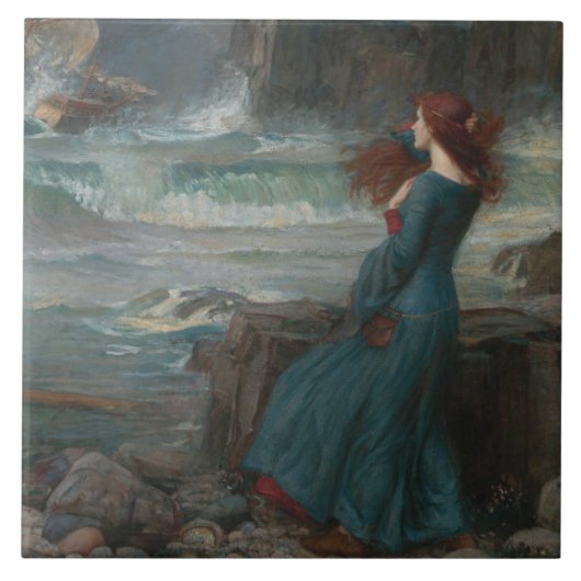 John William Waterhouse - Miranda - The Tempest Tegeltje (Voorkant)
