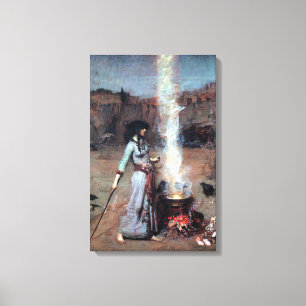 John William Waterhouse The Magic Circle Canvas Afdruk