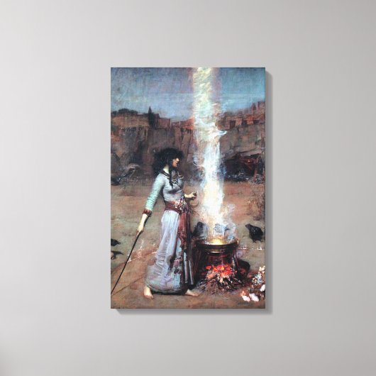 John William Waterhouse The Magic Circle Canvas Afdruk (Voorkant)