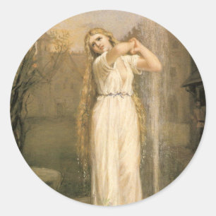 John William Waterhouse Undine Ondine Water Nymph Ronde Sticker