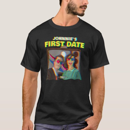 Johnnie's eerste datum Nostalgia Couples dat T-shirt (Voorkant)