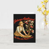 Johnny Appleseed Dag 26 september Retro Tree Kaart (Gele Bloem)