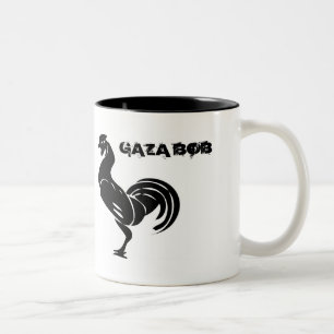 johnny_automatic_rooster_silhouette, GAZA BOB Tweekleurige Koffiemok