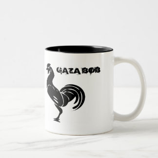 johnny_automatic_rooster_silhouette, GAZA BOB Tweekleurige Koffiemok