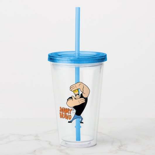 Johnny Bravo Afbeelding Lijst Pose Acryl Drinkbeker (Voorkant)