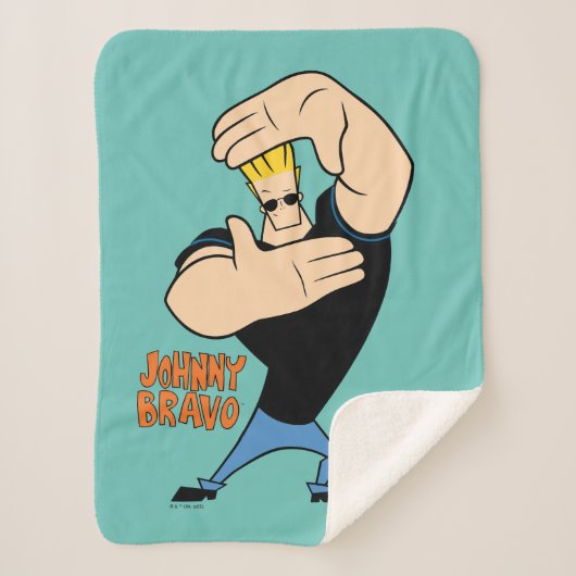 Johnny Bravo Afbeelding Lijst Pose Sherpa Deken (Voorkant)