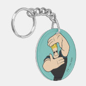 Johnny Bravo Afbeelding Lijst Pose Sleutelhanger (Voorkant Links)