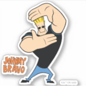 Johnny Bravo Afbeelding Lijst Pose Sticker (Voorkant)