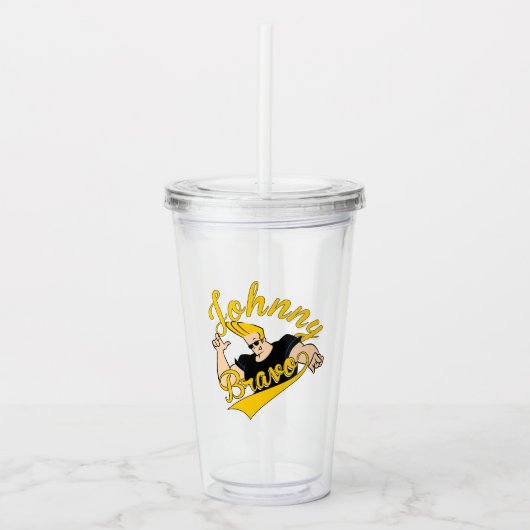 Johnny Bravo Athletic Graphic Acryl Drinkbeker (Voorkant)