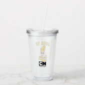 Johnny Bravo Collegiate Graphic Acryl Drinkbeker (Achterkant)