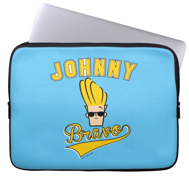 Johnny Bravo Collegiate Graphic Laptop Sleeve (Voorkant)