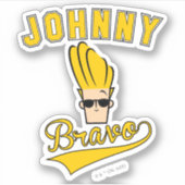 Johnny Bravo Collegiate Graphic Sticker (Voorkant)