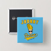 Johnny Bravo Collegiate Graphic Vierkante Button 5,1 Cm (Voorkant /achterkant)