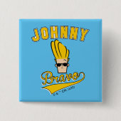 Johnny Bravo Collegiate Graphic Vierkante Button 5,1 Cm (Voorkant)