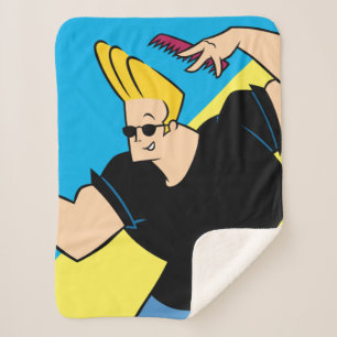 Johnny Bravo Combing Hair Sherpa Deken