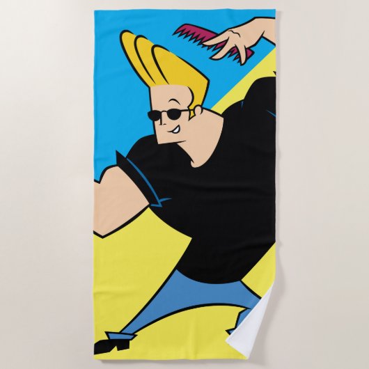 Johnny Bravo Combing Hair Strandlaken (Voorkant)