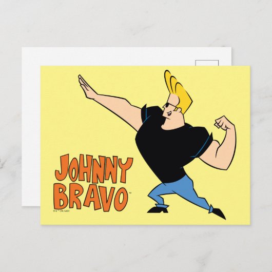 Johnny Bravo Flexing Briefkaart (Voorkant / Achterkant)