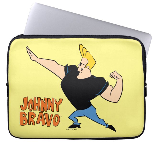 Johnny Bravo Flexing Laptop Sleeve (Voorkant)