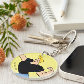 Johnny Bravo Flexing Sleutelhanger (Voorkant Rechts)