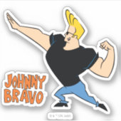 Johnny Bravo Flexing Sticker (Voorkant)