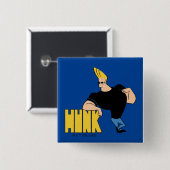 Johnny Bravo - Hunk Vierkante Button 5,1 Cm (Voorkant /achterkant)