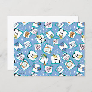 Johnny Bravo Icon Pattern Briefkaart