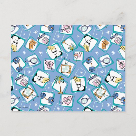 Johnny Bravo Icon Pattern Briefkaart (Voorkant)