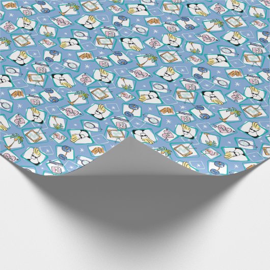 Johnny Bravo Icon Pattern Cadeaupapier (Hoek)