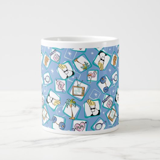 Johnny Bravo Icon Pattern Extra Grote Beker (Voorkant)