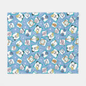 Johnny Bravo Icon Pattern Fleece Deken (Voorkant (Horizontaal))