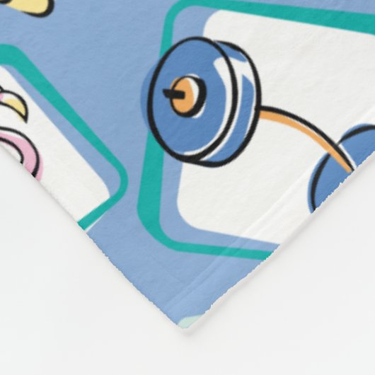 Johnny Bravo Icon Pattern Fleece Deken (Hoek)