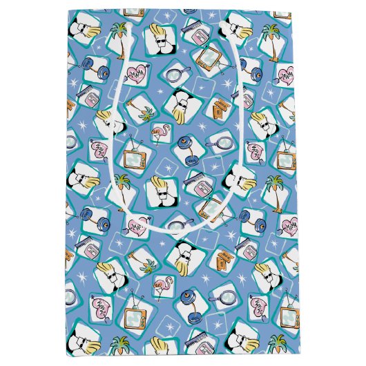 Johnny Bravo Icon Pattern Medium Cadeauzakje (Voorkant)