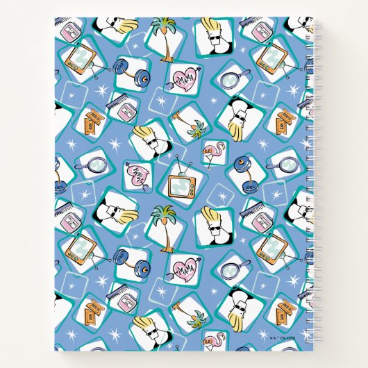 Johnny Bravo Icon Pattern Notitieboek (Achterkant)