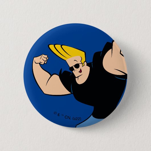 Johnny Bravo Iconic Pose Ronde Button 5,7 Cm (Voorkant)