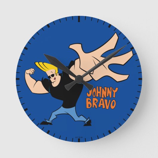 Johnny Bravo Iconic Pose Ronde Klok (Voorkant)