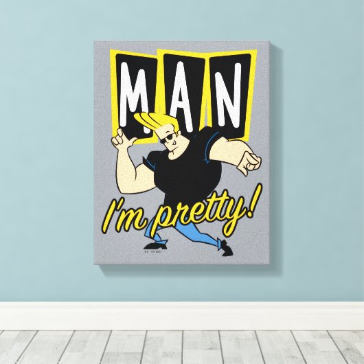 Johnny Bravo - Man dat ik  ben Canvas Afdruk (Insitu (Houten vloer))