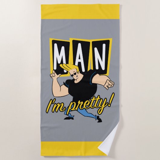 Johnny Bravo - Man dat ik  ben Strandlaken (Voorkant)