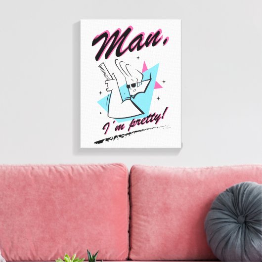 Johnny Bravo - Man ik ben  Retro Graphic Canvas Afdruk (Insitu (Woonkamer))
