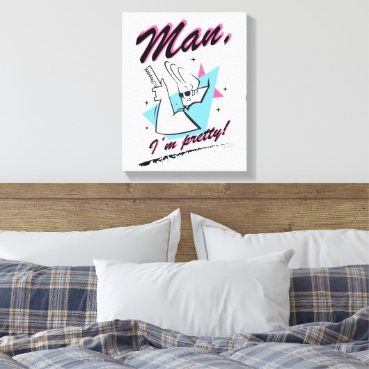 Johnny Bravo - Man ik ben  Retro Graphic Canvas Afdruk (Insitu (Slaapkamer))