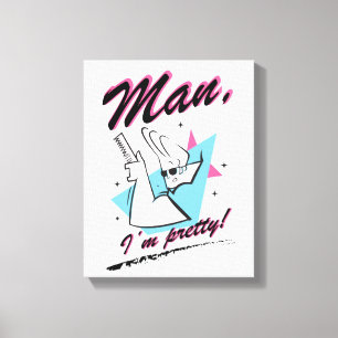Johnny Bravo - Man ik ben Retro Graphic Canvas Afdruk