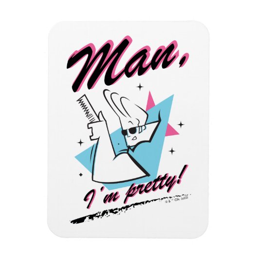 Johnny Bravo - Man ik ben  Retro Graphic Magneet (Verticaal)