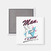Johnny Bravo - Man ik ben Retro Graphic Magneet (Voorkant / Achterkant)