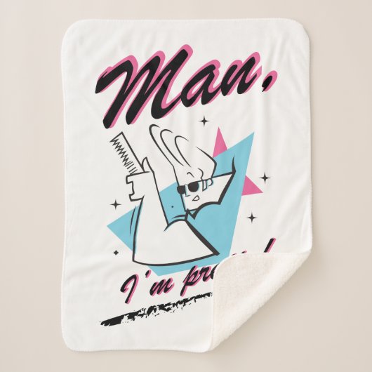 Johnny Bravo - Man ik ben  Retro Graphic Sherpa Deken (Voorkant)