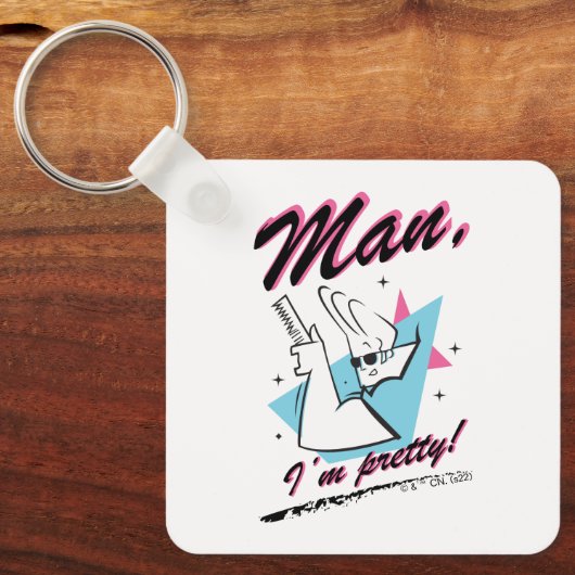 Johnny Bravo - Man ik ben  Retro Graphic Sleutelhanger (Voorkant)