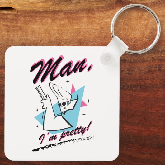 Johnny Bravo - Man ik ben  Retro Graphic Sleutelhanger (Achterkant)