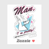 Johnny Bravo - Man ik ben  Retro Graphic Sticker (Vel)