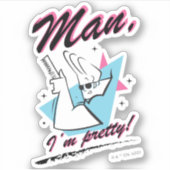 Johnny Bravo - Man ik ben  Retro Graphic Sticker (Voorkant)